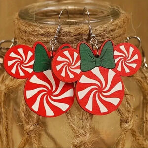 Adorable Candy Style Mouse Christmas Earrings